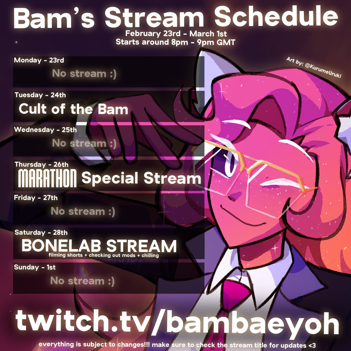 ✨STREAM SCHEDULE✨