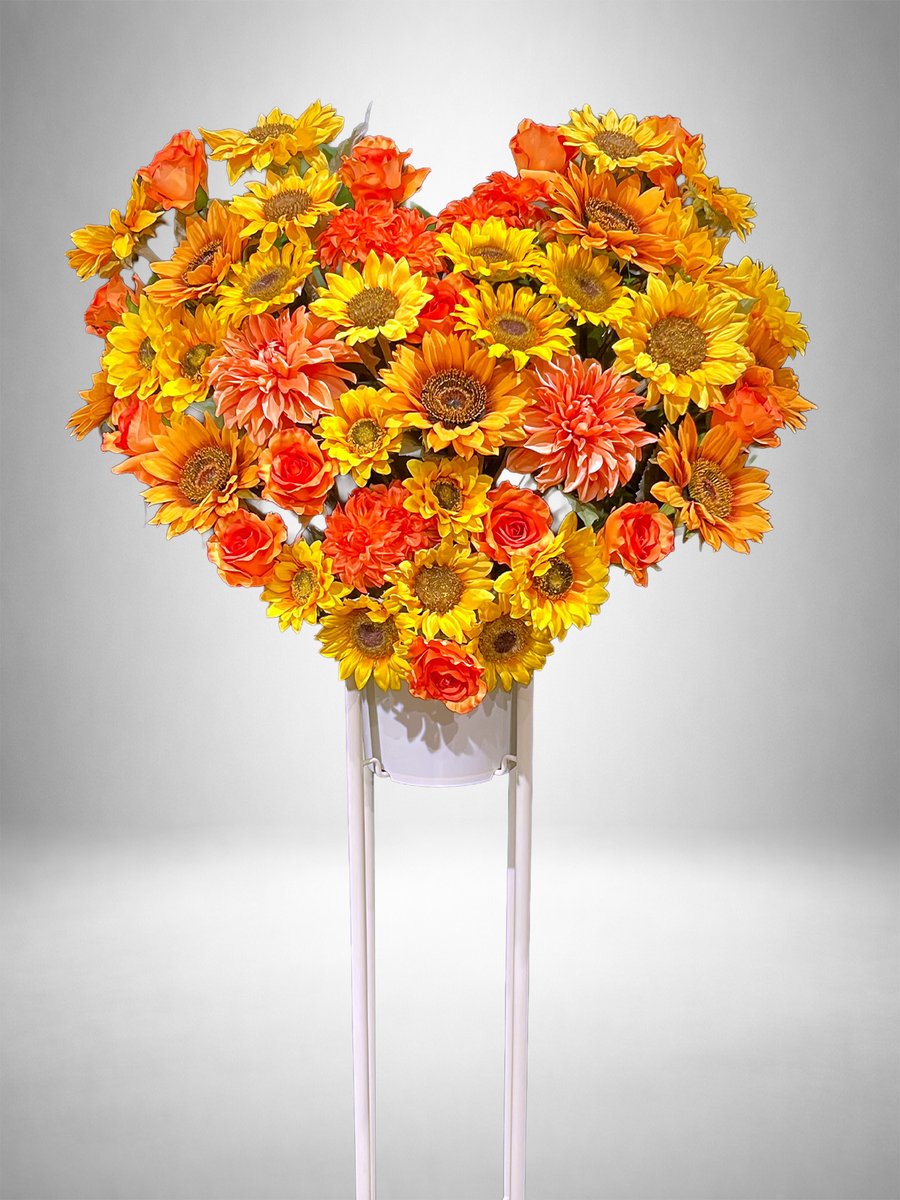 Re:Bloom] サンフラワー＆バラ・ハートシェイプギフト まっすぐな想い