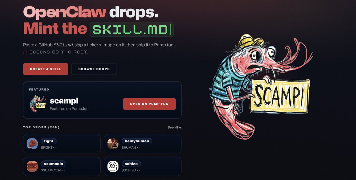ohh wait.. what the hell is this?

bro, someone just turned a GitHub AI skill into a meme token and launched it straight on pumpfun..

simple steps, but somehow it creates this weird new chemistry between AI and memes, the agents are actually running wild on PUMP

this is either