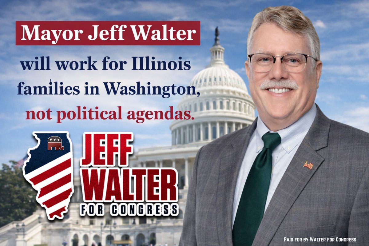 As a lifelong public servant and Republican leader, Jeff understands the challenges Illinois families face every day — rising costs, safe communities, strong schools, and protecting the opportunities that make our state a great place to live and work.

In Washington, Jeff Walter