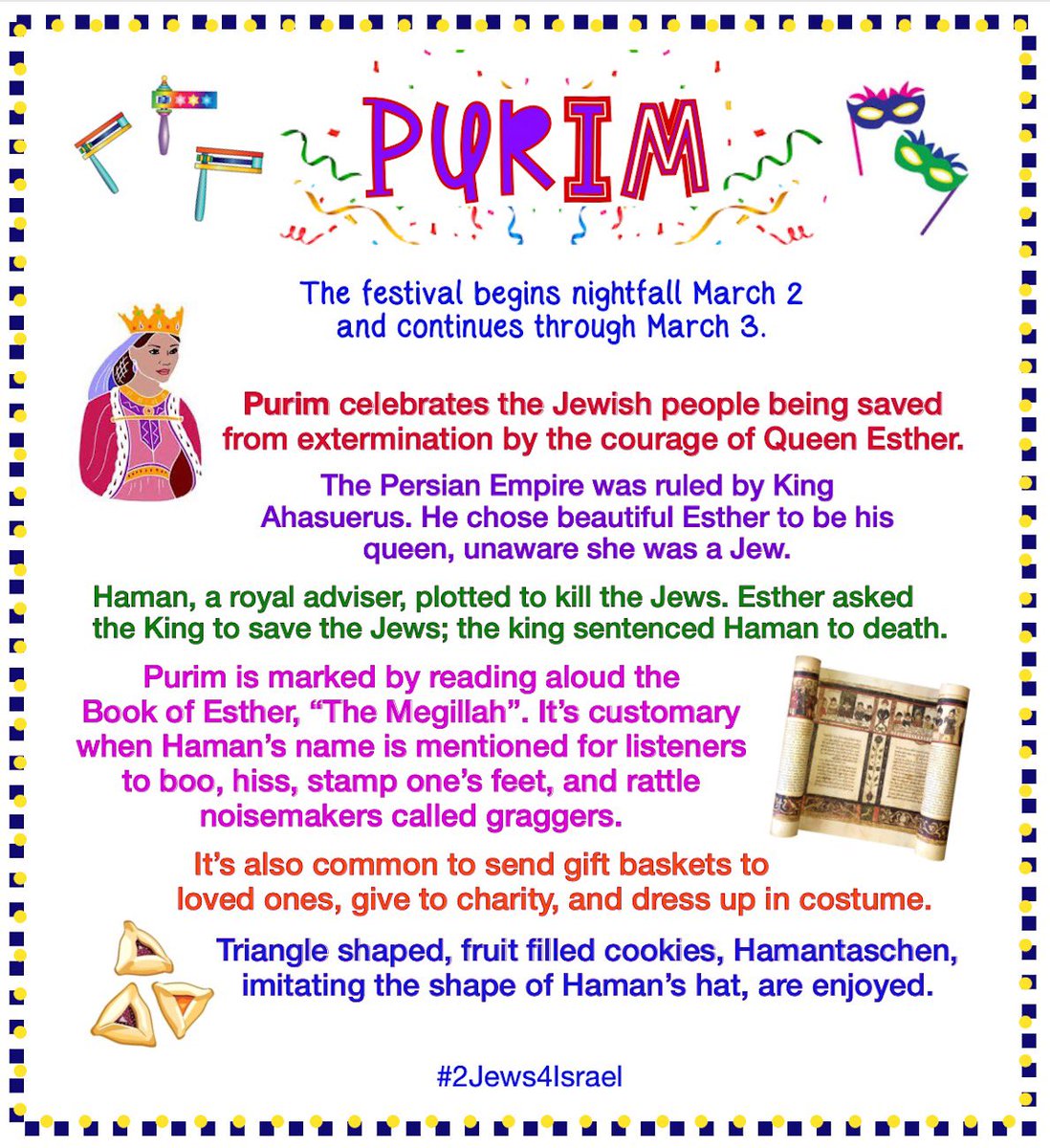 Purim is coming. Are you ready to party? Here’s some information from <a href="/cbrisk1/">cbrisk צביה</a> and me #2Jews4Israel