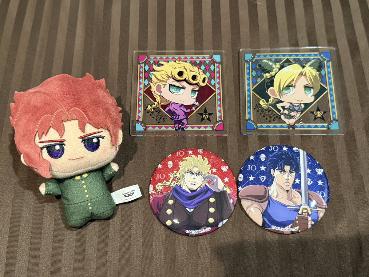 交換】JOJOWORLD3 アクリルコースター グリッター缶バッジ ジョジョ譲