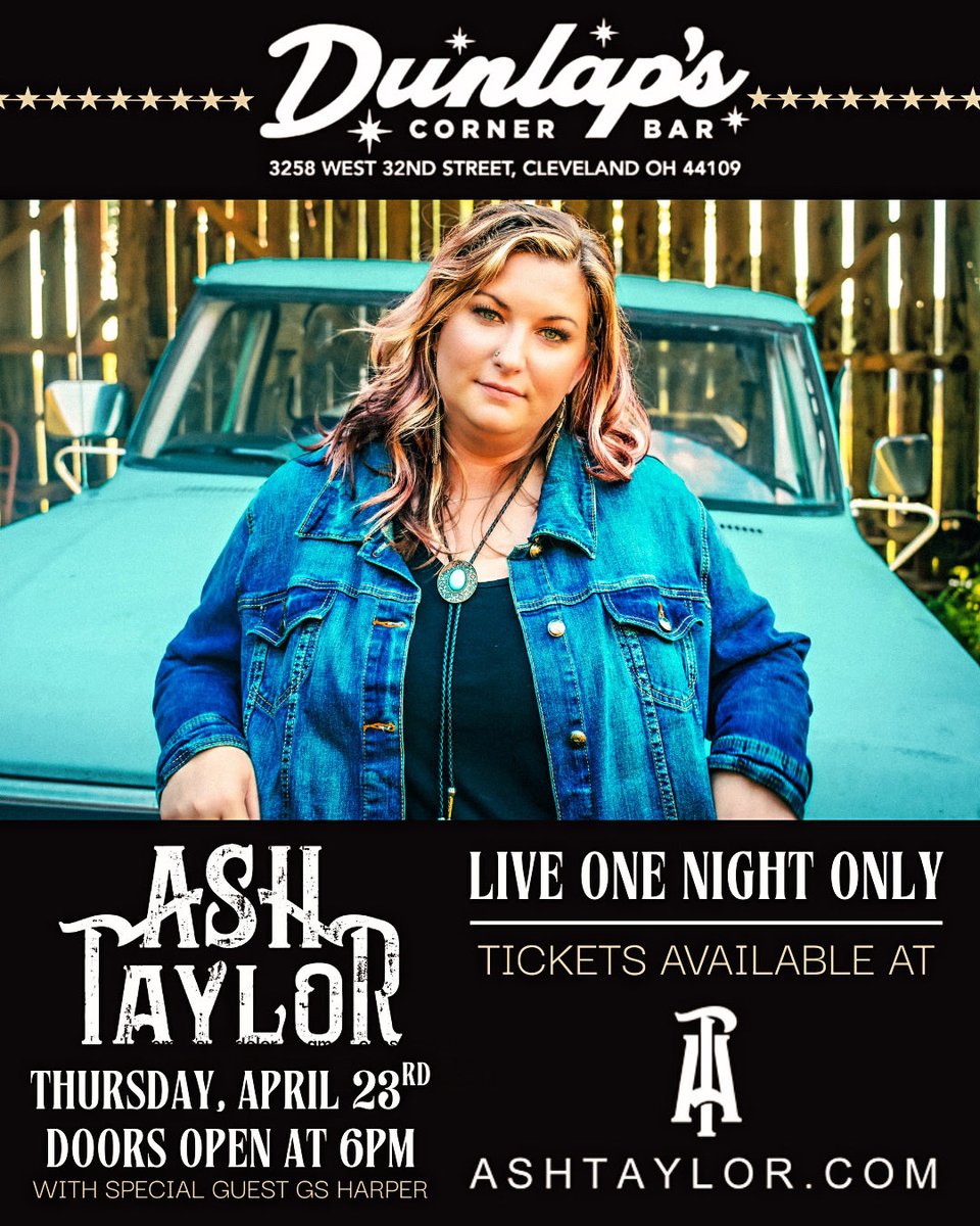 ashtaylormusic's tweet image. ⚡️CLEVELAND⚡️

Tickets are LIVE for April 23 at Dunlap’s Corner Bar 🤠🔥

Up-close. Rowdy. Emotional.
New songs + GS Harper opening.

Doors 6PM. One night only.

Let’s pack it. 🎟️ dunlapsbar.com/shows/359314

#WesternCountry #BakersfieldSound #OhioCountry