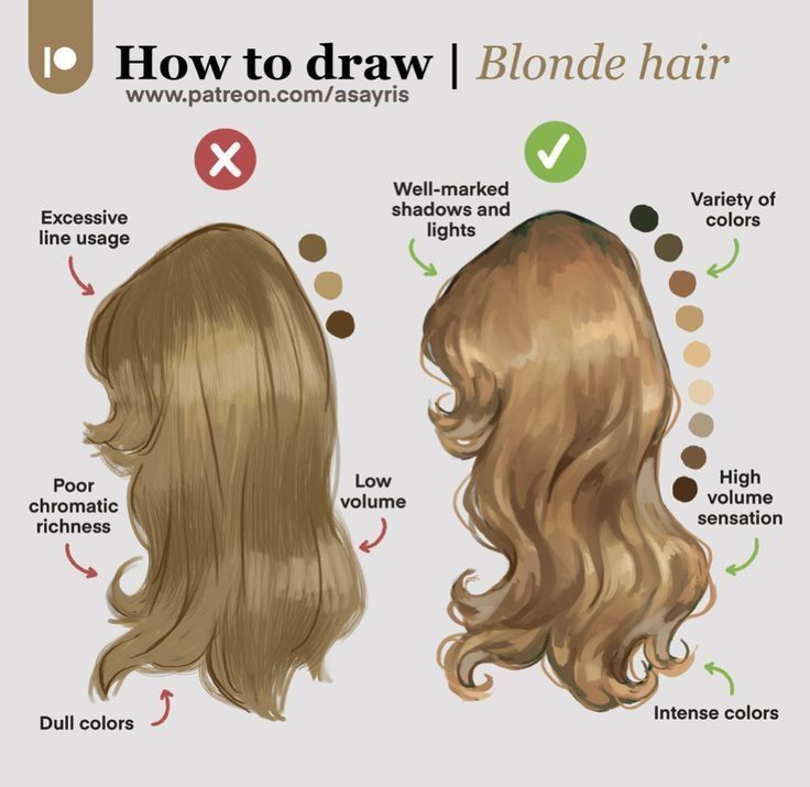 How to draw blonde hair ❤️
