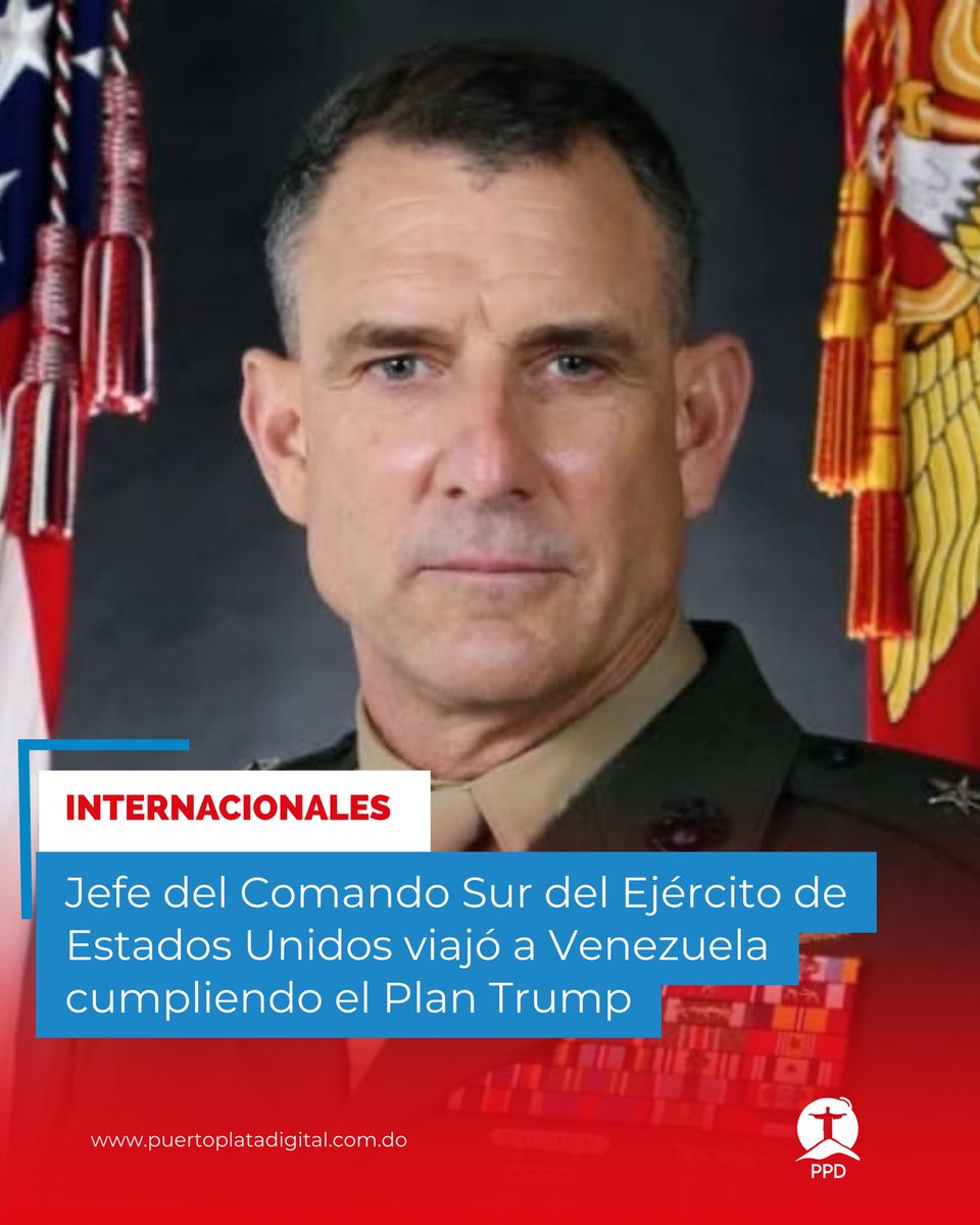 CARACAS. – El jefe del Comando Sur de Estados Unidos, general Francis Donovan, estuvo de visita en Venezuela, donde se reunió con la presidenta interina Delcy Rodríguez para evaluar la seguridad y el Plan Trump.

Entérate Más:

puertoplatadigital.com/internacionale…