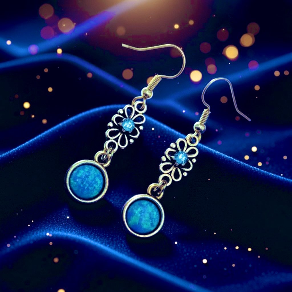ZaverDesigns's tweet image. Delightful shimmering blue opal dangle earrings #Opal #handmadejewelry #etsygifts #giftideas #earrings #giftforher