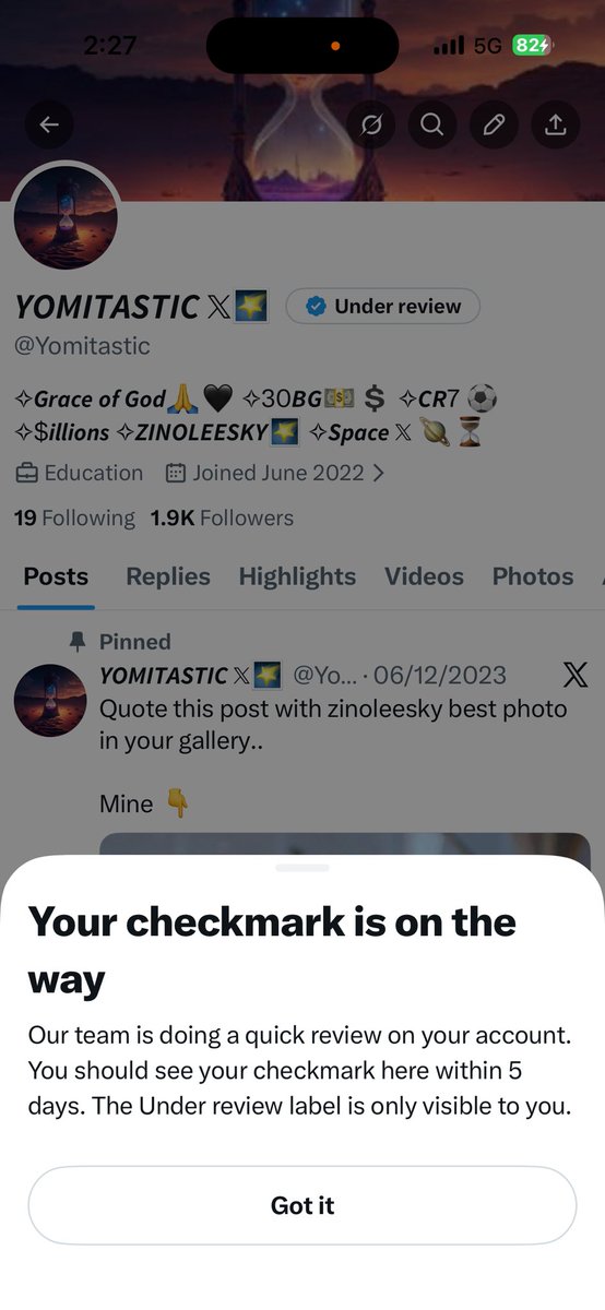 Patiently waiting for my verification badge ✅