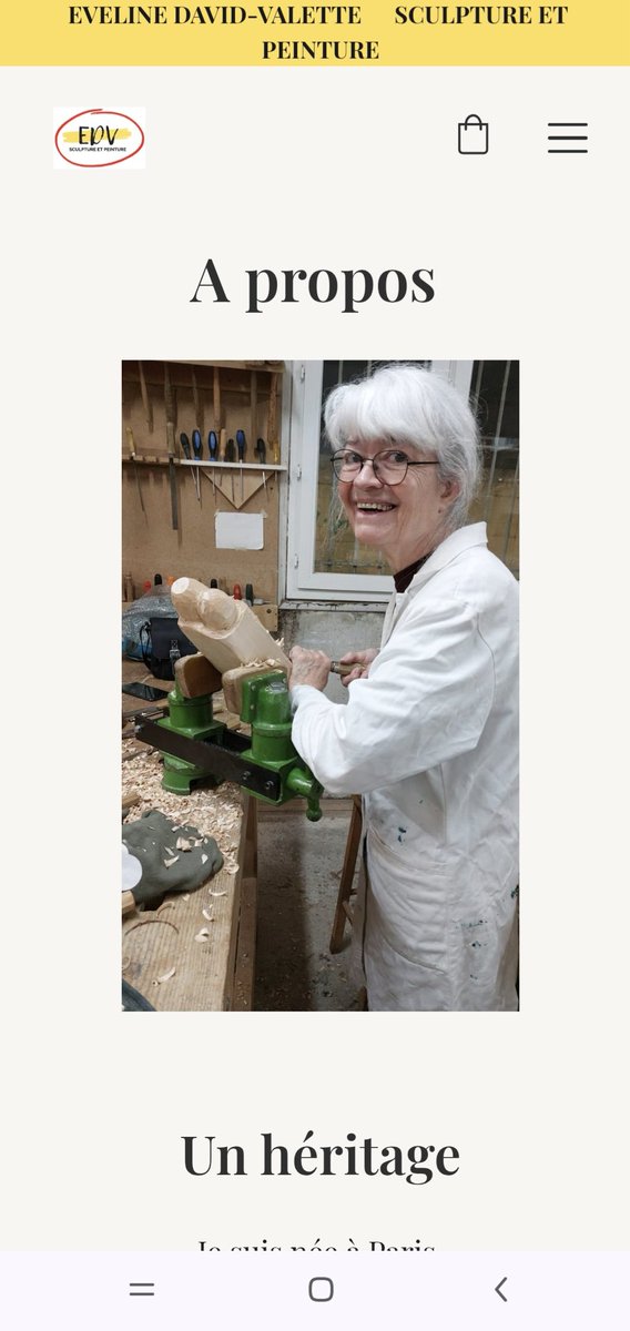 edvsculpturepeinture.fr
Eveline David-Valette 

New website!
I changed my host and the domain name. It is no longer in .com but in .fr
I took the opportunity to recast the entire site. Not everything is ready yet, but it is functional. I invite you to take a look at it.