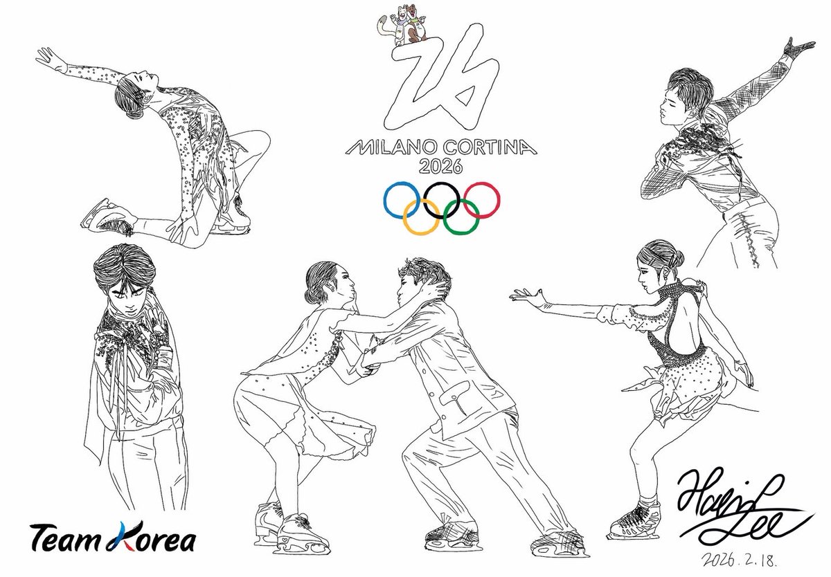 해인이가 그린 올림픽 팀코 그림 🎨🤍