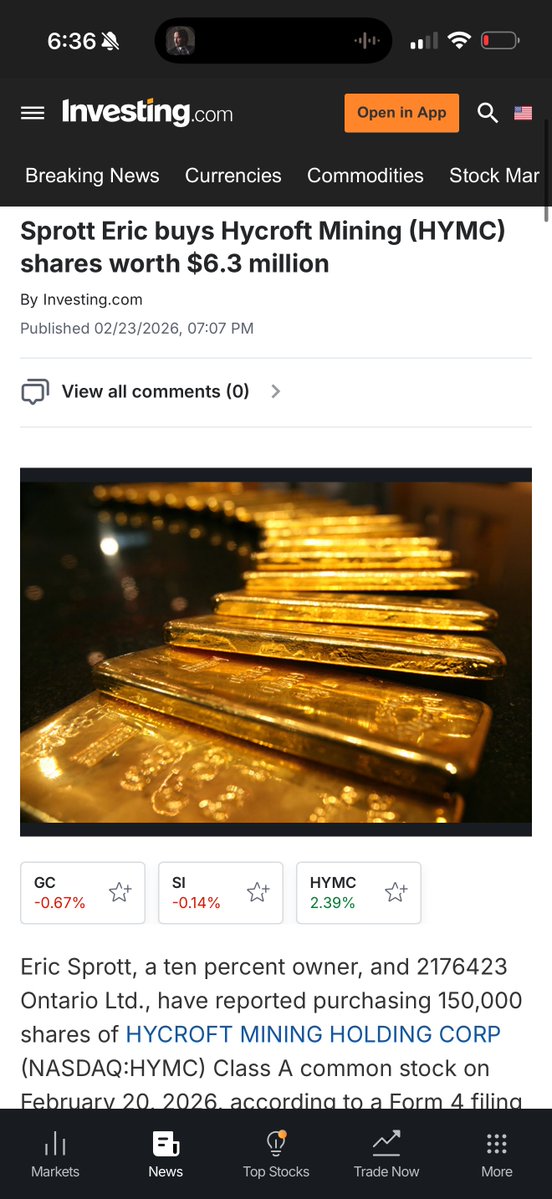 So Eric Sprott just bought more #HYMC hahaha

investing.com/news/insider-t…