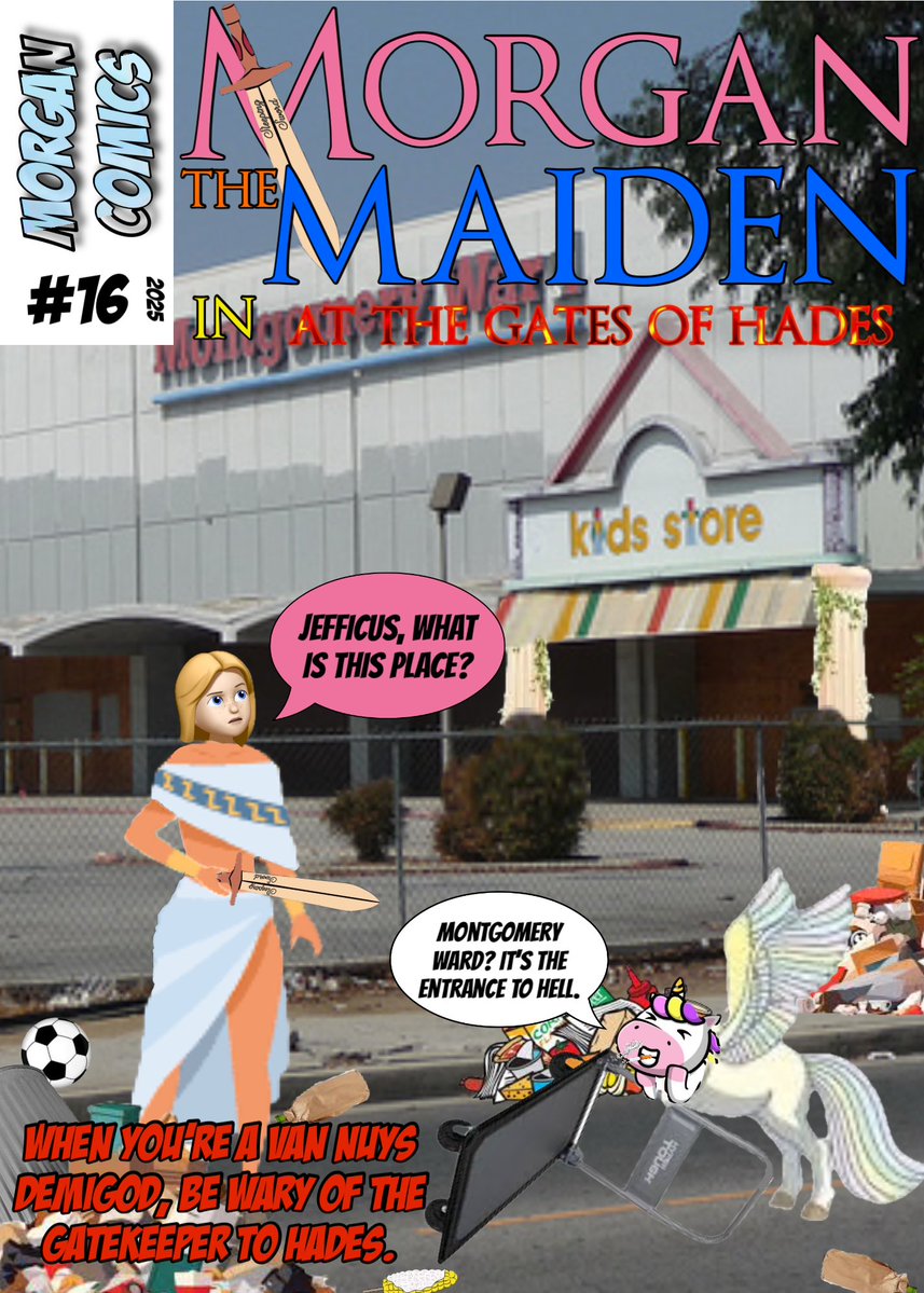 Up next…
Fresh off her win over the deadly Chimera in #15. Morgan &amp; Jefficus must return to Hades to remove the curse from her, Sleeping Sword. But beneath the abandoned Montgomery Ward in Panorama City(Van Nuys adjacent) waits the gatekeeper, Cerberus…
#indiecomics #comics
