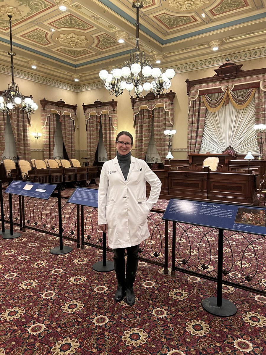 MedChiupdates's tweet photo. We have @SarahMerrittMD joining us in Annapolis this evening serving as MedChi’s #PhysicianoftheDay. Thanks for coming out in the cold and snow! #mdpolitics #mga26 https://t.co/saCwn27E8c