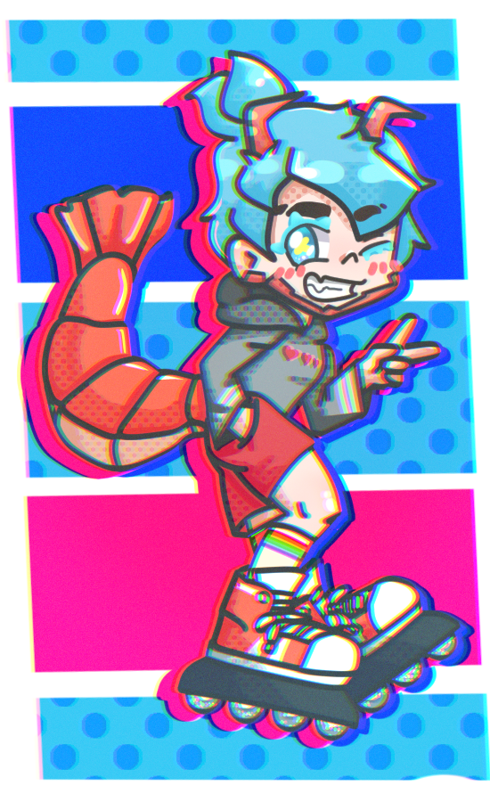 How Monday Art Day went~ I've been meaning to make a full body in this style for my shrimpsona. I'm very happy with how it turned out! D: