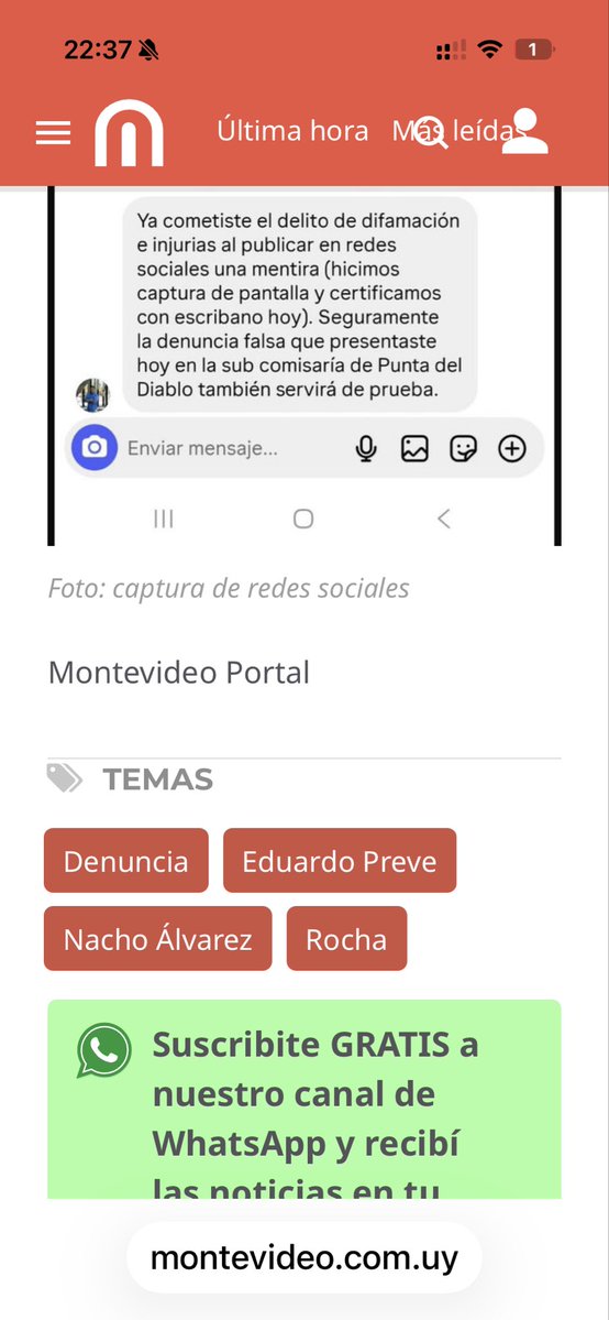 PREVE PASÓ DE AMENAZAR A PEDIR PERDÓN
Así me lo acaba de confirmar la pareja que esta tarde lo denunció por la agresión recibida ayer cuando volvían de la playa. 
Algo es algo, pero no hay que confiar en estos especímenes, que por algo hasta son denunciados por un medio