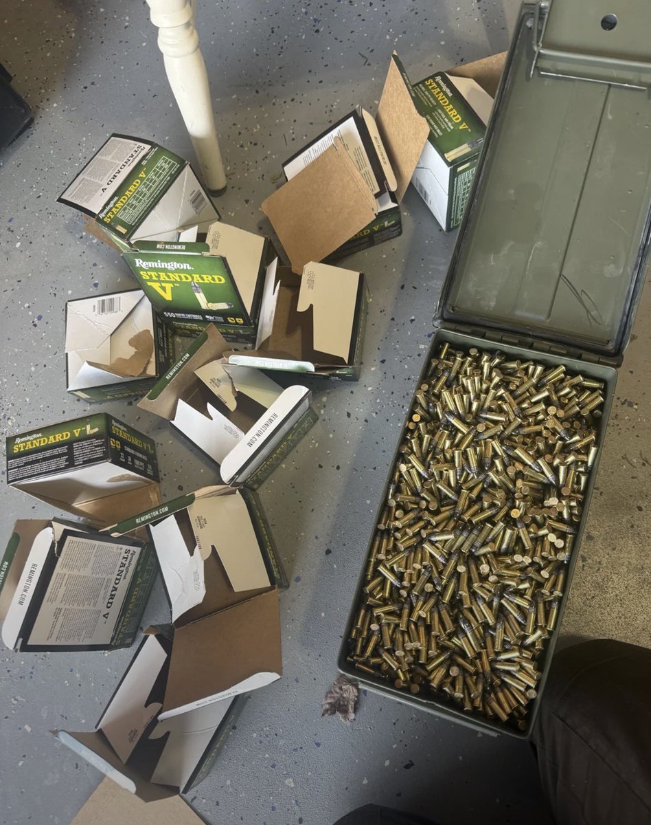About 6050 rounds of 22lr can fit in a regular size ammo can comfortably.

The more you know.