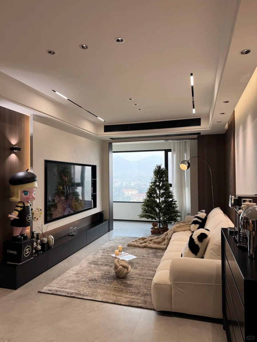 PX3603's tweet photo. 全屋用了⚫️⚪️🟤三色进行搭配，深浅撞色，层次感十足 https://t.co/AZM29XrRB9