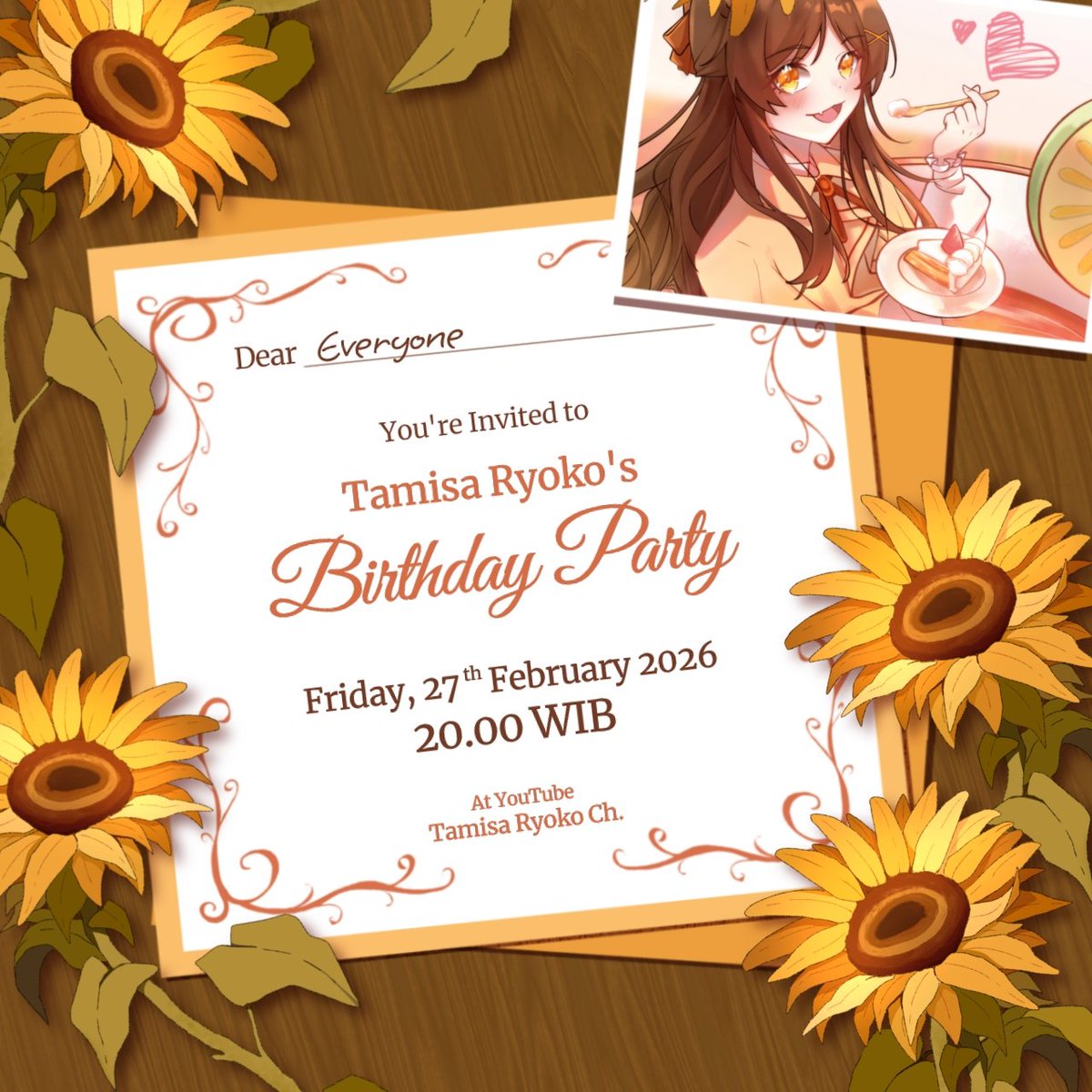 Halo semua~
Aku mau undang kalian ke Birthday Party yang ke....rahasia hehe

📅: 27 Februari 2026
🕗: 20.00 WIB
🔗: youtube.com/live/uZ9-goDpZ…

Kalian bisa kirim ucapan kesini
💌: forms.gle/fKdpAX37HbmPrF…

*ini emang aku mundurin sehari karena pas tgl itu aku pasti acara di luar