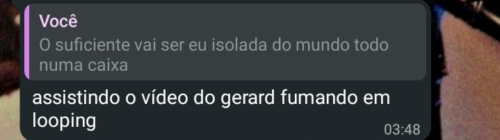 Quando eu descobri esse vídeo eu fiquei meio obcecada falando sobre ele com a minha amiga e ai um dia ela me mandou isso: