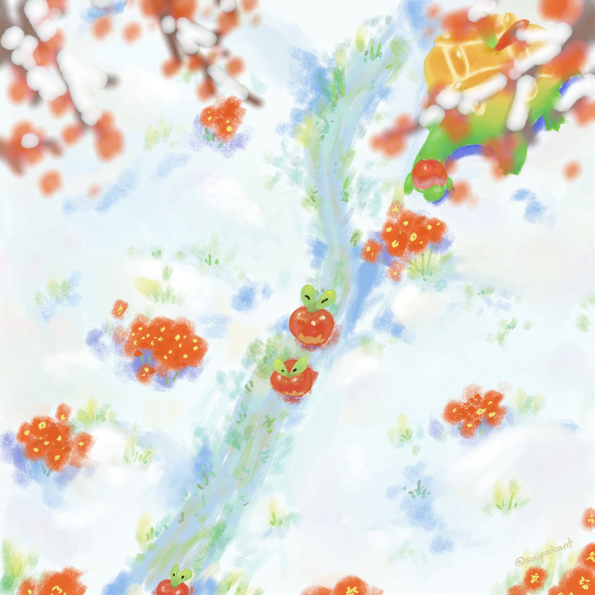applin and appletun in the snow...