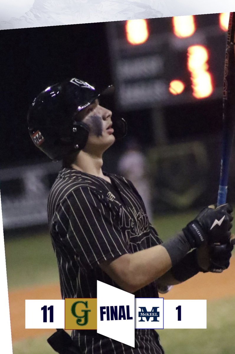 GJ moves to 6-0 with a mercy rule win over McKeel. 

Notable performances:
-Anthony Iatarola - 5.0 IP, 2 H, 0 ER, 9 K

-Brayden Abdon - 3-3, 2 R, SB
-Ryne Mullen - 1-1, HR, R, RBI
-Christopher Glover - 2-3, 2 2B, 2 RBI
-Reece Bowman - 2-2, 2 RBI
-Kamauri Wilson - 1-4, 2B, 3 RBI