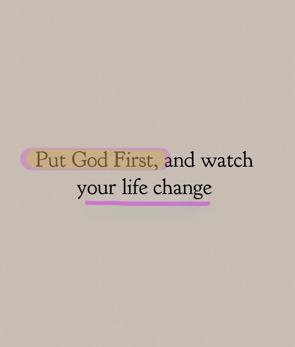 Put GOD First ,and watch your life change .