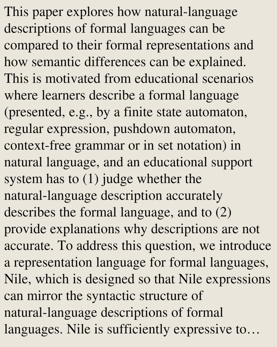 Formal Languages and Automata Theory arXiv tweet media