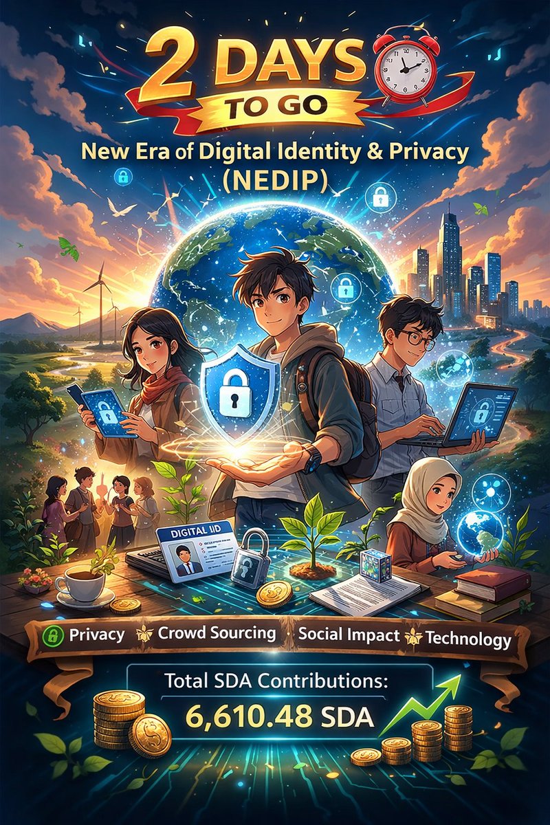 🚨 2 DAYS TO GO! 🚨
🔐 New Era Digital Identity &amp; Privacy (NEDIP)
The countdown is almost over! Only 2 days left before contributions close for New Era Digital Identity &amp; Privacy (NEDIP) — a powerful initiative redefining how we protect identity, privacy, and digital trust in the