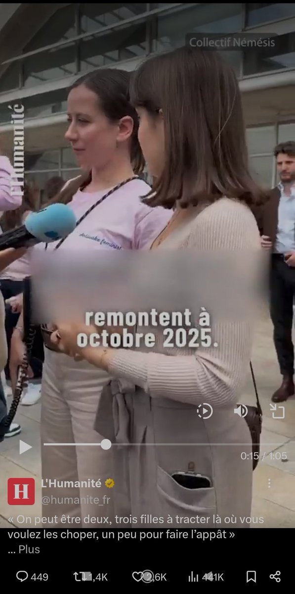 "Cachez donc ce sein que je ne saurais voir " 
<a href="/Coll_Nemesis/">Collectif Némésis</a> doit probablement afficher de vilains symboles sur le haut de leurs vêtements. 🙄
Car pourquoi donc on irait flouter des poitrines déjà sous des vêtements de tous les jours ? 🤔