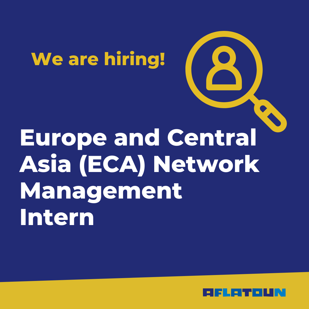 Aflatoun's tweet image. 📢 We’re hiring!

We're looking for an ECA Network Management Intern (March-July 2026).

Support partner engagement, trainings, strategic mapping &amp;amp; regional coordination. Fluency in English &amp;amp; Russian required.

Apply by 1 March 2026: aflatoun.org/join-the-movem…

#JoinTheMovement