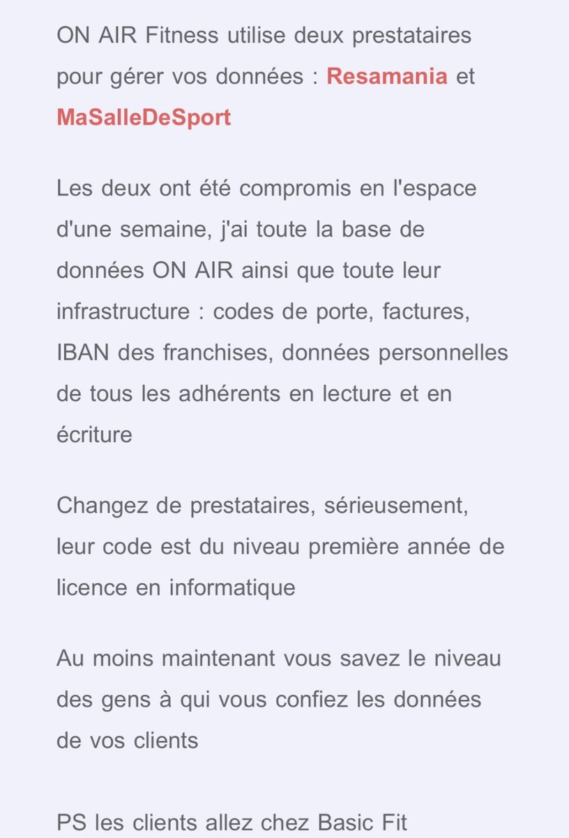 Le message qu’on a reçu de la part du hackeur de On Air je suis vraiment mort