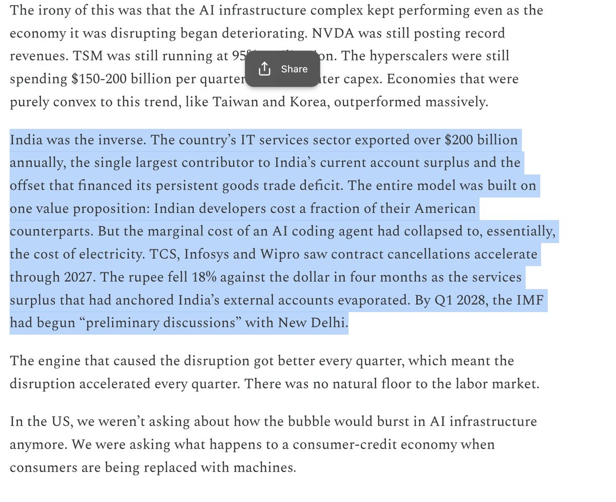 The Citrini Research Report about India in 2028 <a href="/Citrini7/">Citrini</a> 

WE ARE FUCKED!