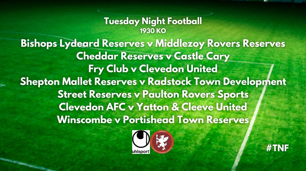 somersetcfl's tweet image. #TNF is here again!

With the 'Great' British weather affecting so many games, TNF will be here for the foreseeable! 

SEVEN games to choose from tonight, with some tasty clashes.

Get out and support #localfootball tonight! Which one will you be watching?