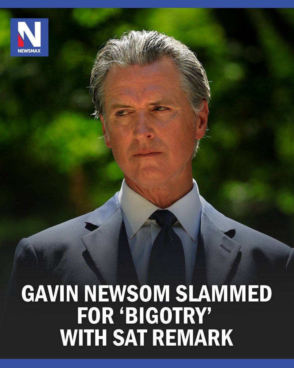 NEWSMAX's tweet photo. California Democrat Gov. Gavin Newsom was slammed for a perceived racist remark made during an appearance to promote his new memoir. MORE: https://t.co/MvDRgVXBN9 https://t.co/wUJR1PpOGz