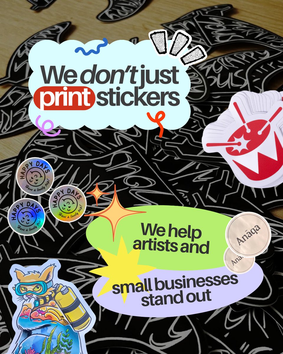StickerooAu's tweet image. We take your idea and give it a personality.
The kind that gets noticed, shared, and accidentally stuck on laptops.

#Stickeroo #CustomStickers #StickerPrinting #DieCutStickers #VinylStickers #HolographicStickers #CreativesAU #SmallBusinessAU
