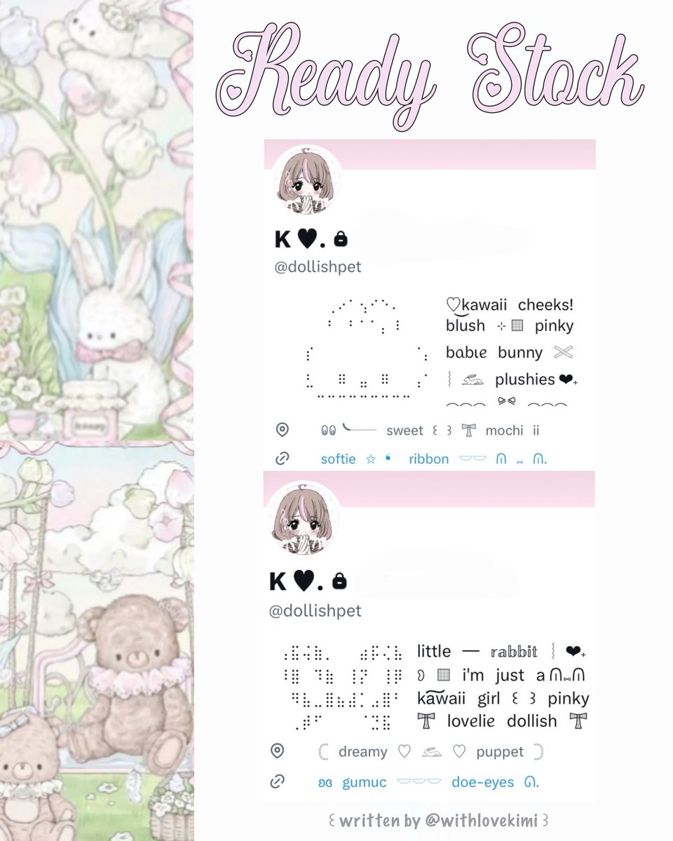 ⠀
⠀♥︎  ︴꒰⠀help retweet? arigatOu!⠀꒱
⠀╭──⠀#zonauang ୨୧

⠀Moshi⠀__⠀mOsh?⠀ready⠀stock 🦄
⠀🍥🎀⠀wording⠀🍬⠀bio + loc + link ⠀⠀
⠀siap⠀dibeli! 👚 𓈈⠀sekarang!  :¨ ·.· ¨:
⠀ⓘ  ☆ harga:⠀IDR⠀8.500⠀coins⠀🥣

⠀꒰⠀꒱⠀⑅⠀kindly check ALT (!) 💭
⠀