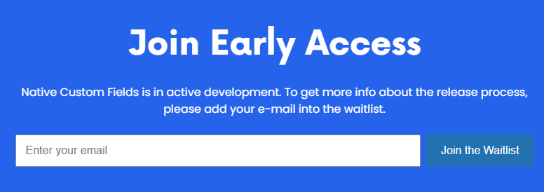 nativefieldswp's tweet photo. Native Custom Fields will be ready soon. To get more info about the release process, please add your e-mail into the waitlist.
https://t.co/2nsRbP3tdN https://t.co/gCkEJhaw2u