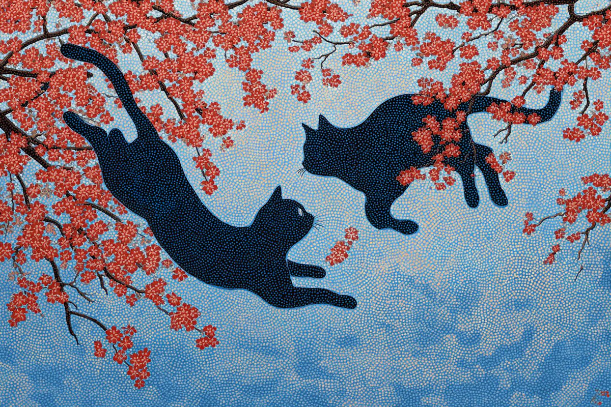 春の自由落下する猫 (2/2)
Cats free-falling in spring
#midjourney #aiart