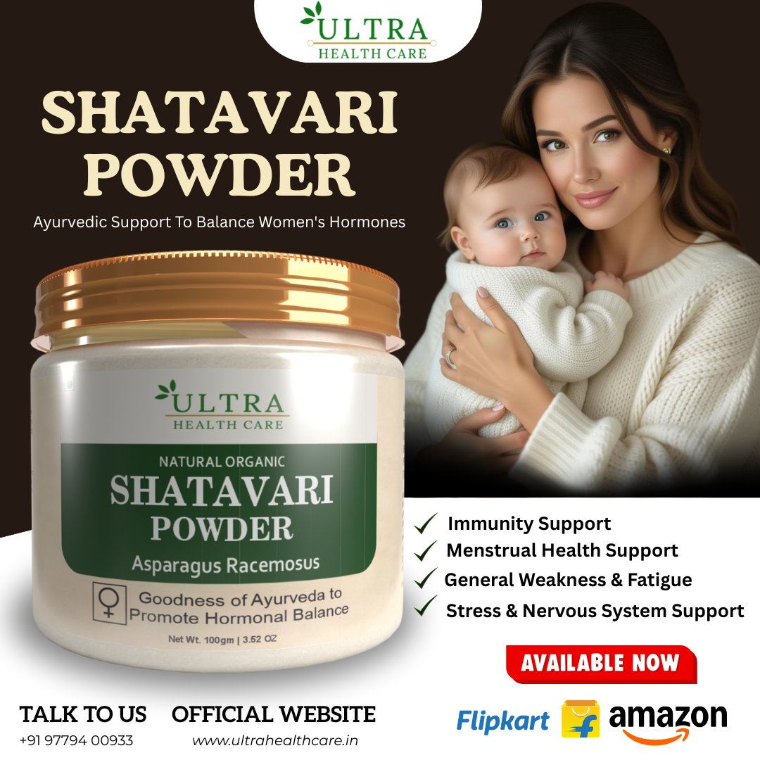 UltraHealthcar1's tweet photo. Shatavari Powder – Natural Ayurvedic Support for Women’s Wellness
✔ Supports Immunity
✔ Promotes Menstrual Health
✔ Helps Reduce General Weakness &amp; Fatigue
✔ Supports Stress &amp; Nervous System Health

Available now on:
• Official Website – https://t.co/2x7kuK8buL https://t.co/pwPFuD0hjJ
