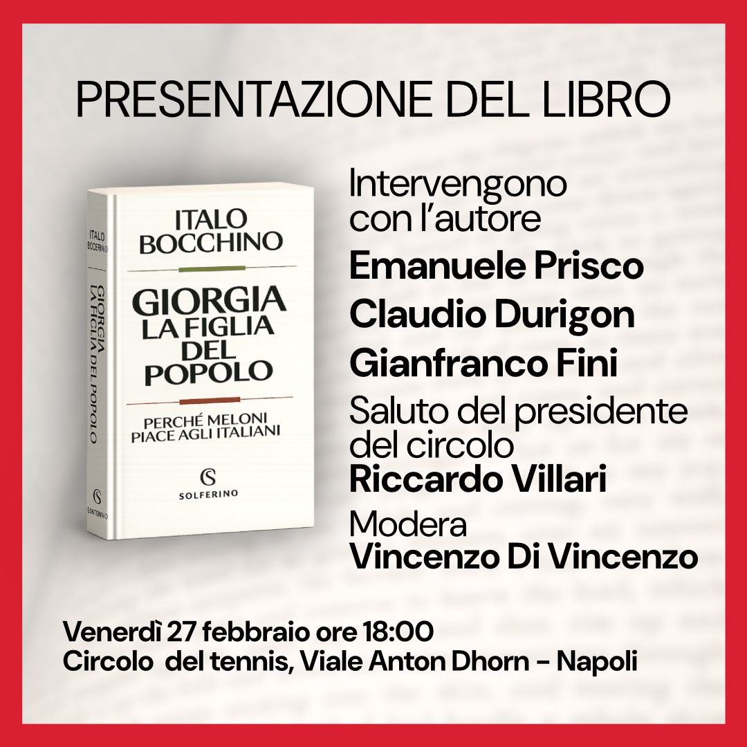 EnzoRivellini's tweet photo. La presentazione del libro di #ItaloBocchino su #GiorgiaMeloni. https://t.co/qJbeIdAYkz
