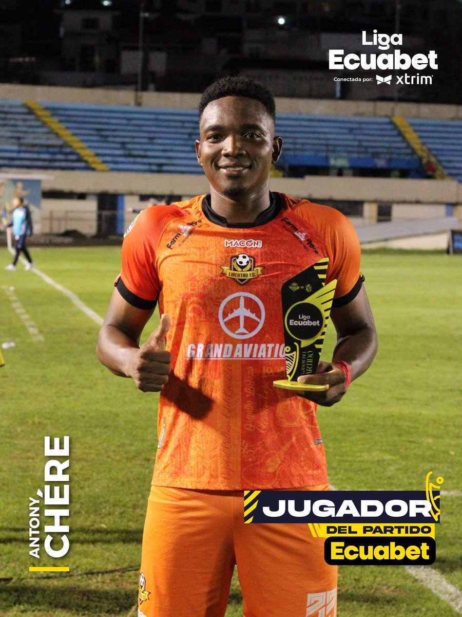 📍Antony Chére de <a href="/LibertadFC3/">Libertad Fútbol Club</a> es el jugador del partido <a href="/EcuabetOficial/">Ecuabet</a> ☝️⚽️

¿Cuántos likes para este crack? 🙌🏽

#LigaEcuabetConectadaPorXtrim #JugadorDelPartidoEcuabet 🇪🇨💯