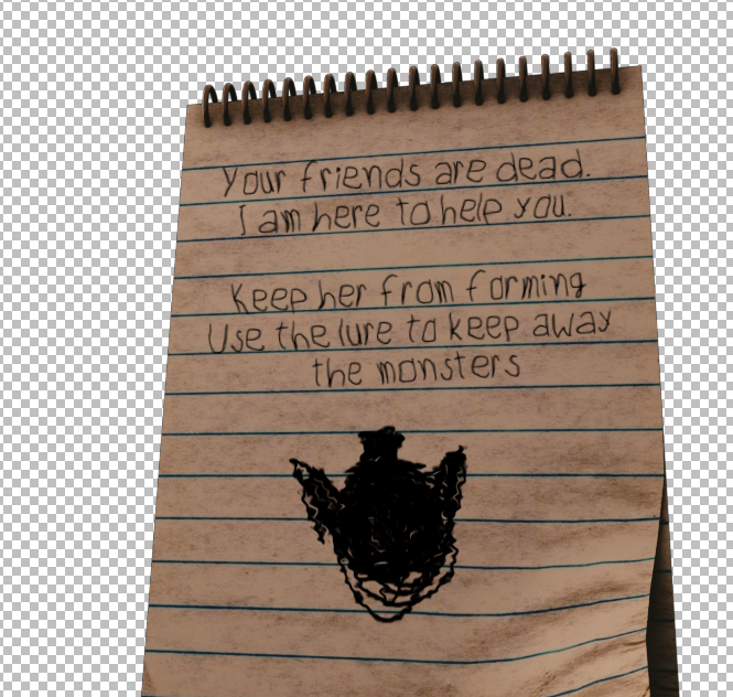 An early mockup of the Notepad from Oblitus Casa