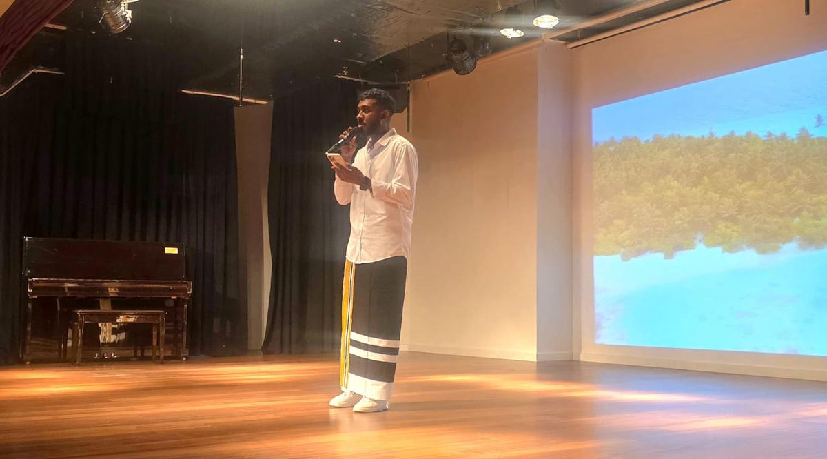 MDVinAnkara's tweet photo. @MDVinAnkara staff were honored to join the International Mother Language Day hosted by Bangladesh Embassy in Ankara.
​A proud moment as Maldivian students took stage to recite the soulful rhythms of "Raivaru" and "Lhen", showcasing the rich cultural heritage of the Maldives 🇲🇻. https://t.co/8LBR5Dczin
