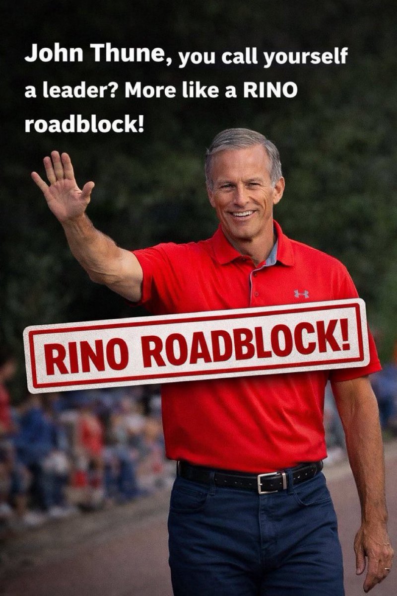 What excuse tomorrow RINO RAT <a href="/LeaderJohnThune/">Leader John Thune</a> ?

Pass the Save Act or go back to your sewer!

Stop the Steal!

Stop the Stall!

Pass it on!