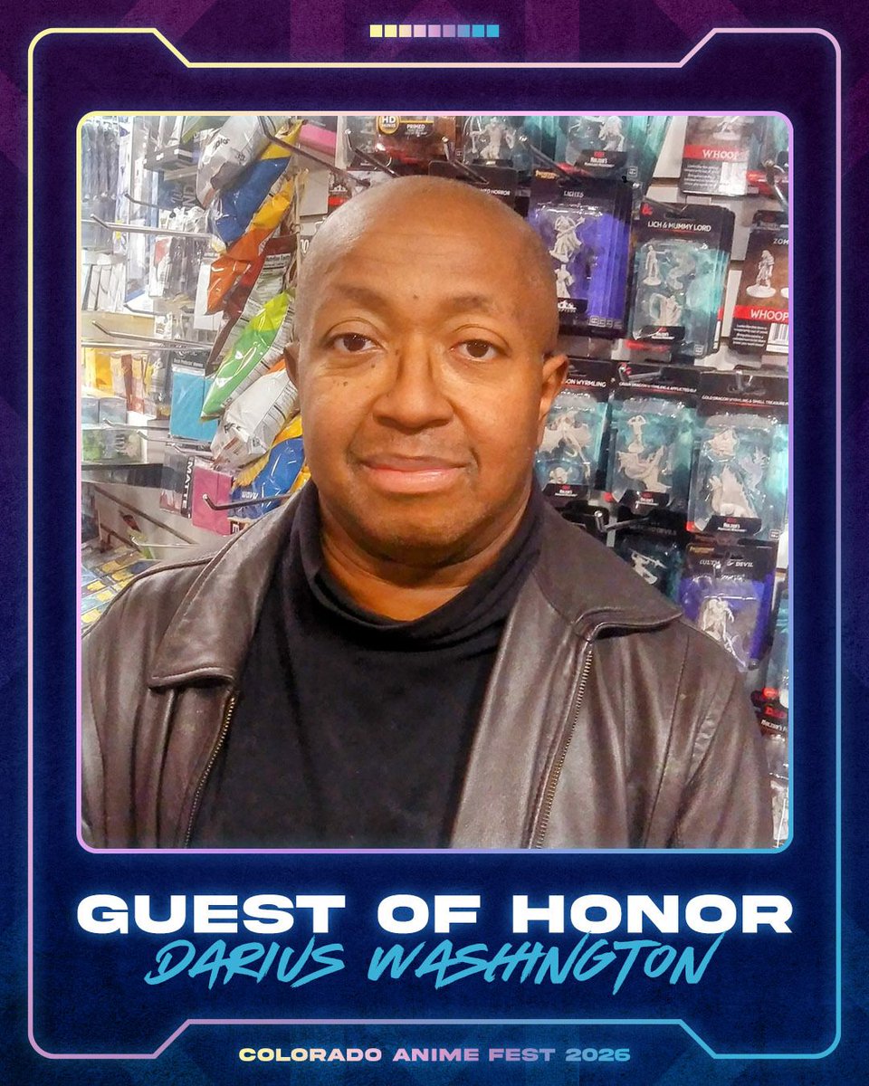 coanimefest's tweet photo. Please welcome back our next Guest of Honor, @DWashington999!

He's been in the industry for over 30 years doing work for conventions &amp; writing for anime sites. He's currently the Industry Coordinator for Momocon &amp; writes for The Fandom Post.

See more @ https://t.co/HQ9AbNnX7H https://t.co/Tt5kh46vWr