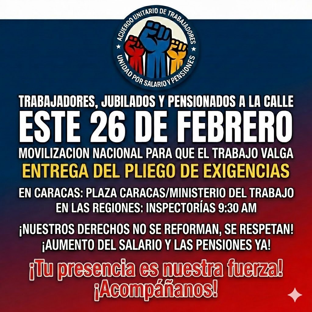 ¿Y mientras ellos buscan soluciones los trabajadores seguimos asumiendo una crisis que otros provocaron?
Promesas para desmovilizar la lucha?
Este jueves 26 de febrero pa' la calle!!
