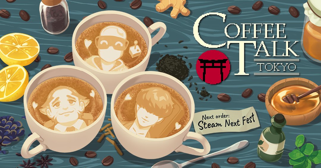 ChorusWorld's tweet image. 『コーヒートーク トーキョー』がSteam Next Festに参加🎉

「冷たい飲み物」や「トモダチル」といった新しい要素をぜひお試しください☕

👇今すぐプレイ
store.steampowered.com/app/3606110/Co…

ウィッシュリストへの追加もお忘れなく！

#コーヒートーク #コーヒートークトーキョー #indiegame #SteamNextFest