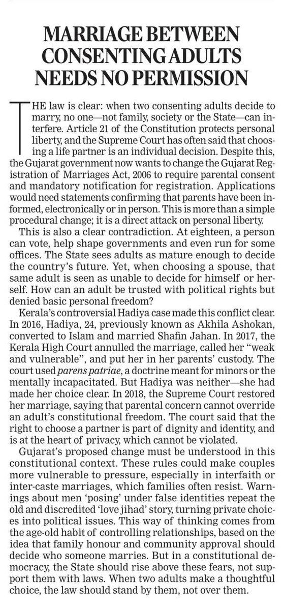 "At eighteen, a person can vote, help shape governments and even run for some offices. The State sees adults as mature enough to decide the country’s future. Yet, when choosing a spouse, that same adult is seen as unable to decide for himself or herself."