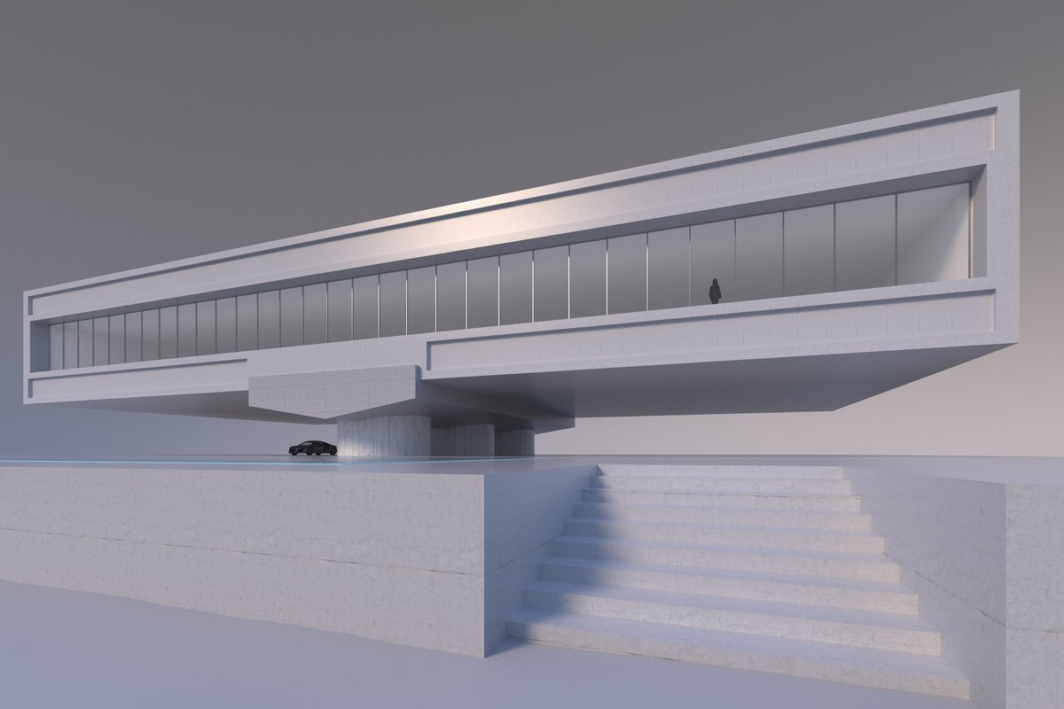 KleffMario's tweet photo. Mario Kleff pushes residential architecture to new extremes—massive concrete members and a bold 60-meter span define this beachfront villa from 2020 https://t.co/zr6j6EzD0H