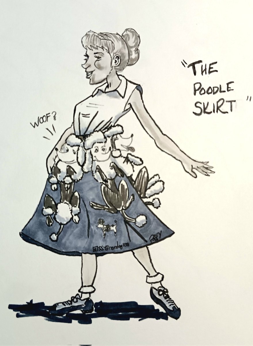 remdog1138's tweet photo. Part the second of our fashion inspired journey, we have the poodle skirt.  Guaranteed to keep those paradise minded little chauvenists at bay.  DOWN, BOY!!!  BEHAVE!  accompanied with a fetching little sleeveless blouse, Bobby socks, and wingtips, and you have your go-to number for the spring season.  Available in sizes teacup to royal.

Thanks again to the lovely Melina (melinasconservativeclubhouse on IG) for modeling this truly beautiful and functional ensemble. 

I have at least one more in this series, so stay tuned!