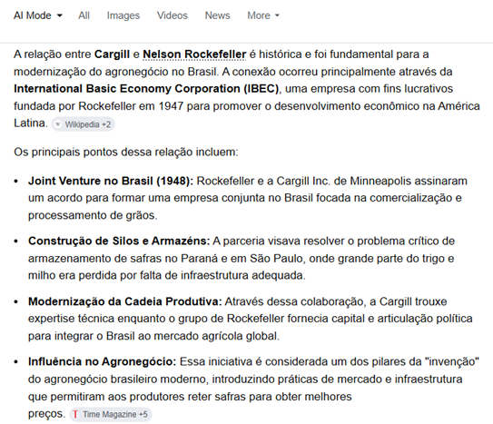 Curioso que o imbróglio envolva a Cargill🇺🇸, trazida para o Brasil por Nelson Rockefeller🇺🇸, em 1948, como um dos pilares da "invenção" do agronegócio brasileiro.

Fica a impressão de que assistimos ao sistema bancário global mais uma vez financiando ambos os lados (ONGs e>